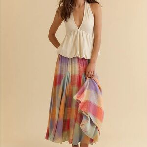 ISO Madras That Linen Maxi Skirt